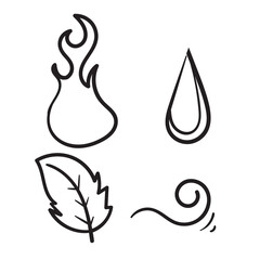 Wall Mural - hand drawn doodle nature element collection icon illustration