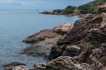 Rocky coast of the sea