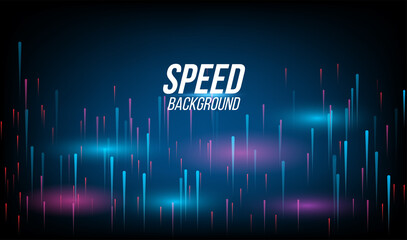 Wall Mural - abstract background technology high speed racing for sports of long exposure light on black backgrou