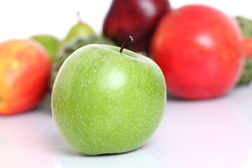 Wall Mural - colorful Apples on white background