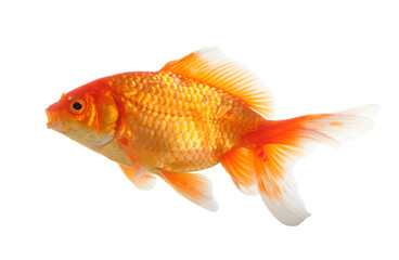 Wall Mural - Gold fish isolated on white background