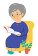 読書をしている年配の女性
