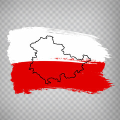 flag of thuringia from brush strokes. blank map of thuringia. germany. high quality map of thuringia