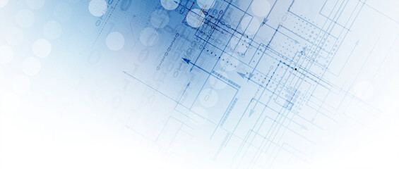 Poster - Technology data background, idea of global business solution