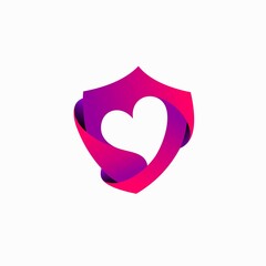 Sticker - Hearth template logo, love vector logo