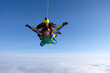 © Sky Antonio - Skydiving. Tandem jump. Two guys are flying in the sky.