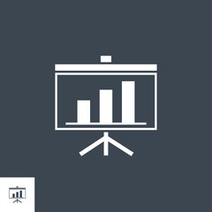 Wall Mural - presentation billboard related vector glyph icon. isolated on black background. vector illustration.
