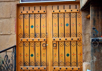 beautiful old door with lock in an ancient heritage city Saudi Arabia