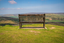 A Bench With A View, Seen At The Buttertubs Pass (Cliff Gate Rd) Near Thwaite, North Yorkshire, England, UK