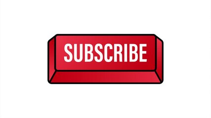 Aufkleber - subscribe with cursor button. internet icon. pointer click icon. stock illustration.