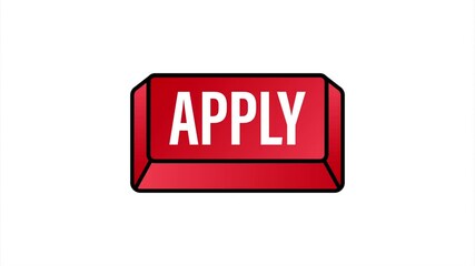 Poster - Apply with cursor button. Internet icon. Pointer click icon. stock illustration.