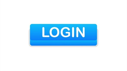 Poster - Login. Web banner. Arrow, cursor icon. Arrow icon. Hand click. stock illustration.