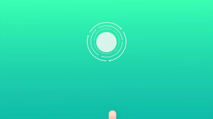 Aufkleber - Click hand in flat style. Push touch screen. Hand cursor icon. Finger click icon. stock illustration.