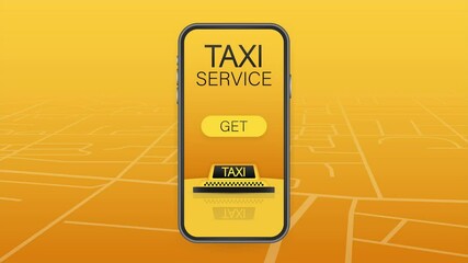 Get a taxi. Taxi banner. Online mobile application order taxi service horizontal illustration. stock illustration.