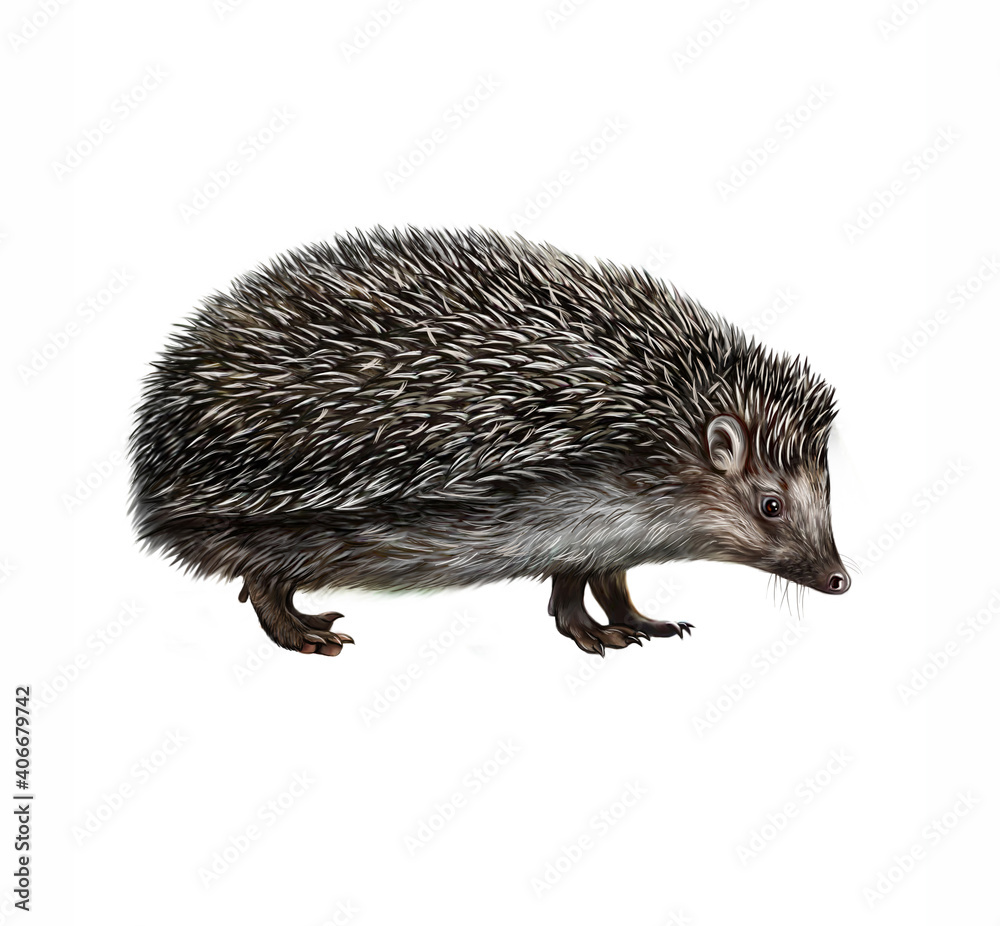 The European hedgehog (Erinaceus europaeus) - obrazy, fototapety, plakaty 