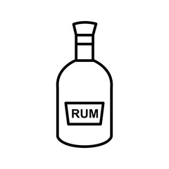 Poster - Unique Bottle Of Rum Line Vector Icon