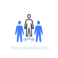 Poster - Team organization symbol with employees in hierarchy structure. Easy to use for your website or presentation.