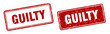 guilty stamp set. guilty square grunge sign