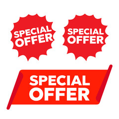 Wall Mural - banner special offer. special offer grunge red
