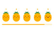 Pineapple character. Pineapple emoji. Pineapple emoticon. Cute style pineapple character. Rating scale. Illustration vector.