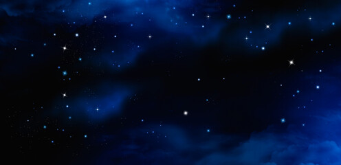 Wall Mural - starry night sky with stars and nebula