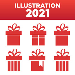 Wall Mural - Gift box icons. Presents box signs with ribbons