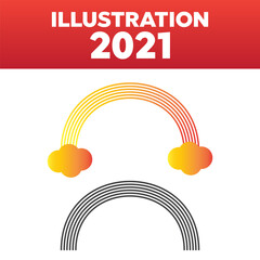Wall Mural - rainbow icons. rainbow with sun vector illustration