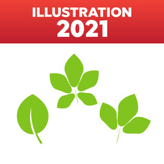 Wall Mural - Tree leaf icons. Life organic leaf vector sign