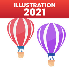 Wall Mural - Hot air balloons set. Air balloon flat vector