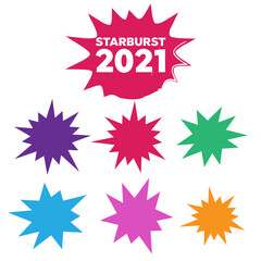 Wall Mural - set of vector starburst, sunburst badges. starburst isolated icons set