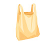 Yellow used plastic bag disposable bag for garbage or shopping vector illustration on white background
