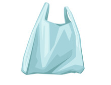 Blue Used Plastic Bag Disposable Bag For Garbage Or Shopping Vector Illustration On White Background