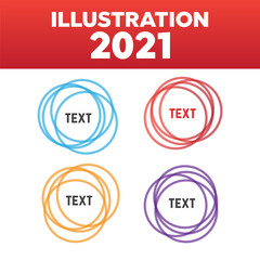 Wall Mural - rounded shapes. overlapping rounds icons. overlapping color circle vector