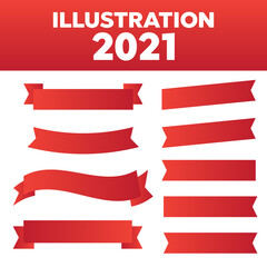 Wall Mural - glossy red ribbon vector. banner ribbon vector set