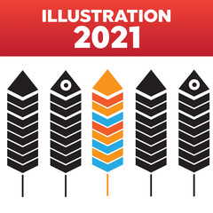 Wall Mural - bird feather icons. feather new vector pattern