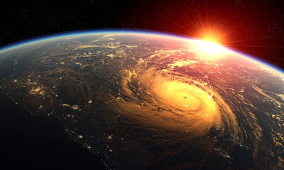Wall Mural - tropical cyclone as seen from space, 3d illustration