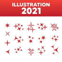 Wall Mural - Sparkle lights stars set. Bright firework, decoration twinkle, shiny flash