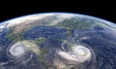 Wall Mural - tropical cyclone as seen from space, 3d illustration