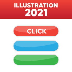 Wall Mural - glass buttons plastic glossy sign. web button glossy colorful rounded
