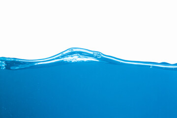  Clean blue water wave isolated on white background