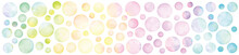 Vector Set Of Rainbow Watercolor Circles. 水彩のベクター円形セット 