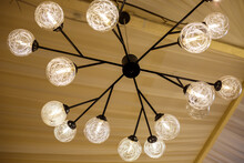 Modern Loft Chandelier With Many Shades With Energy Saving Lamps