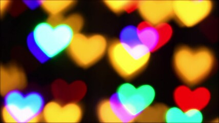 Wall Mural - colorful hearts illumination for holiday or abstract boke background