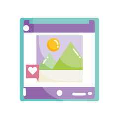 Sticker - social media mobile photo image like icon flat design