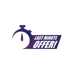 Wall Mural - last minute offer with chronometer banner vector design