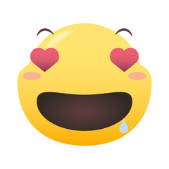 Sticker - in love emoji face vector design