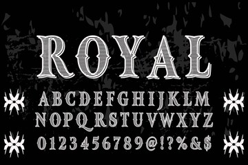 Poster - vintage typeface vector design, alphabet font, black style