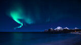 Fototapeta Na sufit - Aurora Polaris on sky in Lofoten islands