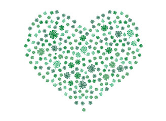 Wall Mural - Heart of clover. Patrick's day. Hand drawn illustration. Vector.