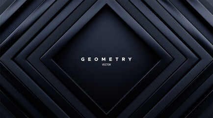 Poster - Abstract geometric background. Luxury olive color square frames.